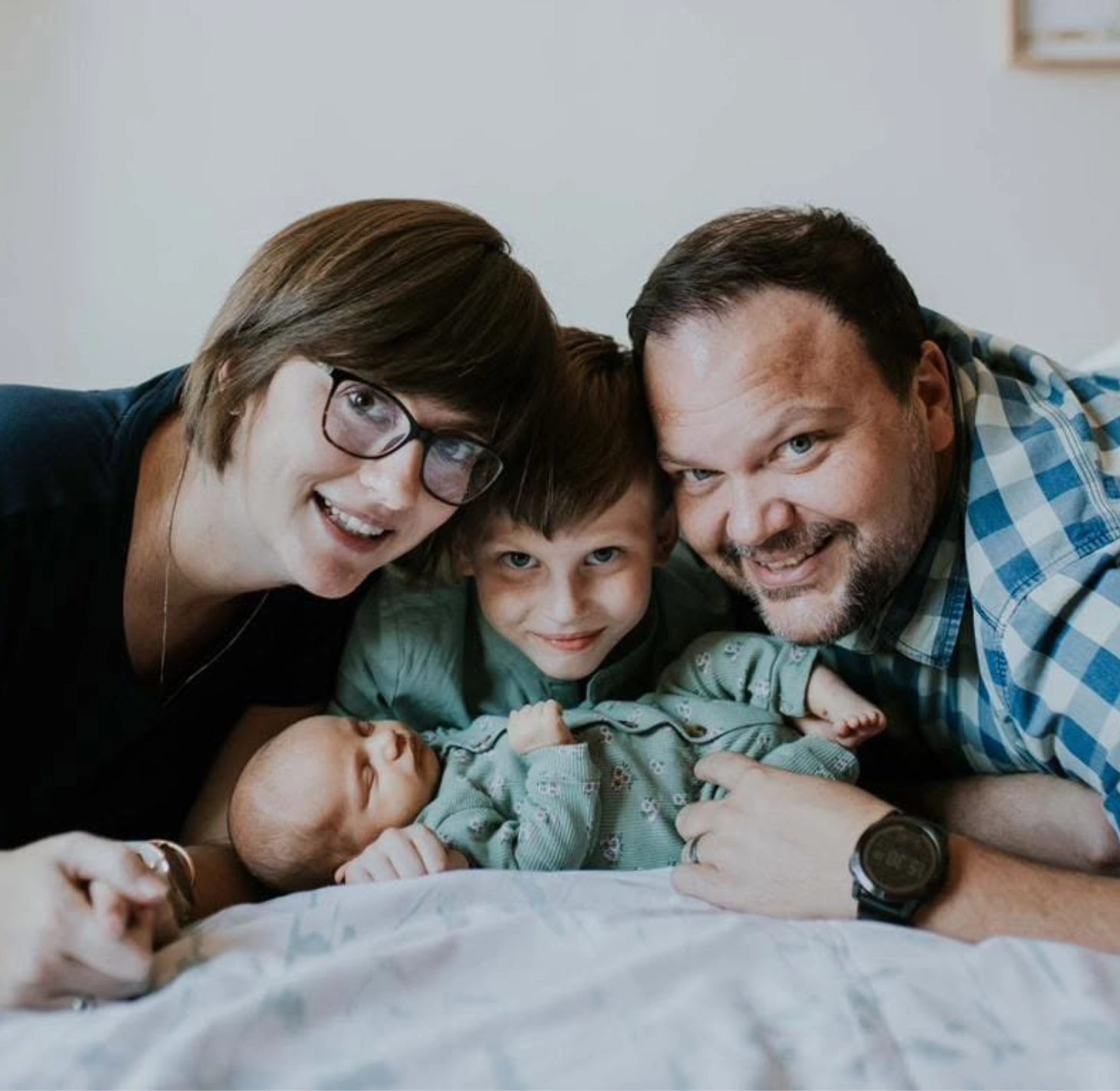 Reinhardt with family and newborn daughter